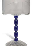 A PAIR OF FRENCH BLUE, ETCHED AND CUT-GLASS TABLE LAMPS - фото 4