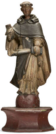 FIVE SPANISH COLONIAL GILT AND POLYCHROME-DECORATED CARVED WOOD RELIGIOUS FIGURES - photo 6