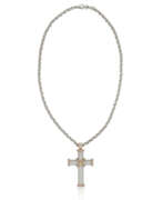 Collier. THEO FENNELL DIAMOND AND COLORED DIAMOND CROSS PENDANT-NECKLACE