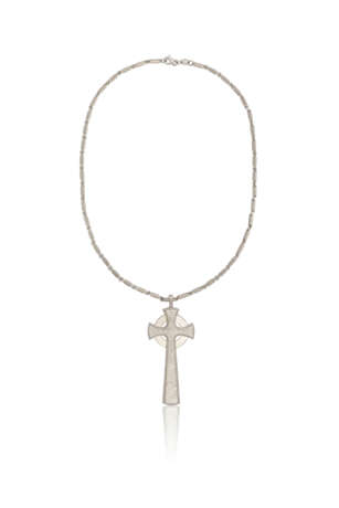 THEO FENNELL DIAMOND AND WHITE GOLD CROSS PENDANT-NECKLACE - фото 1