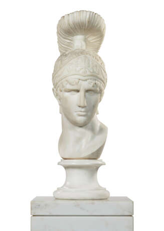 A WHITE MARBLE HEAD OF A CENTURION - photo 4
