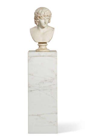 A WHITE MARBLE HEAD OF A YOUTH - photo 1