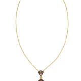 BALESTRA GOLD NECKLACE AND UNSIGNED MULTI-GEM, DIAMOND AND ENAMEL PENDANT - фото 1