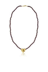 KIESLSTEIN-CORD GARNET, COLORED DIAMOND AND GOLD NECKLACE