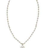 DIAMOND AND WHITE GOLD CROSS PENDANT-NECKLACE - фото 1
