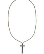 Silver. CHROME HEARTS DIAMOND AND SILVER 'MAPPLETHORNE' PENDANT-NECKLACE