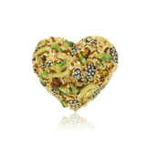 ENAMEL AND GOLD HEART BROOCH - photo 1