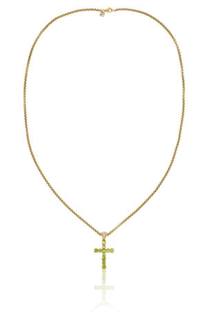 JOHN HARDY SPHENE AND DIAMOND PENDANT AND DAVID YURMAN GOLD CHAIN - photo 1