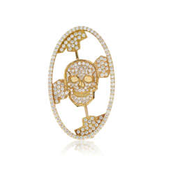 THEO FENNELL DIAMOND SKULL BROOCH