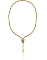 THEO FENNELL GREEN GARNET AND GOLD SKULL NECKLACE