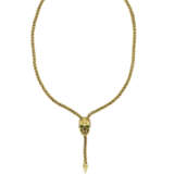 THEO FENNELL GREEN GARNET AND GOLD SKULL NECKLACE - photo 1