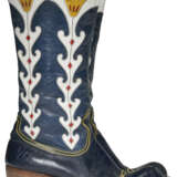 A PAIR OF NAVY LEATHER COWBOY BOOTS - Foto 2