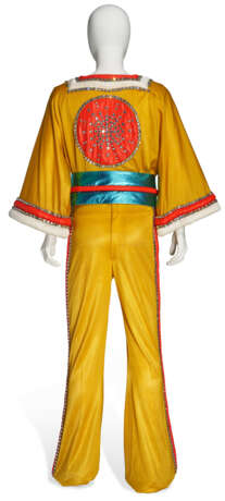 A MUSTARD YELLOW POLYESTER KIMONO INSPIRED JUMPSUIT AND JACKET - photo 2