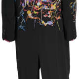 A PAINTED BLACK CREPE TAILCOAT AND TROUSERS AND SILK SHIRT - фото 2