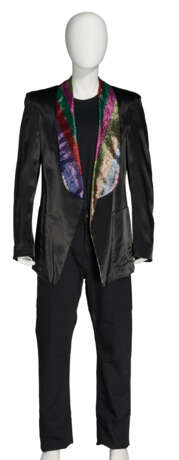 A BLACK SILK AND RAINBOW TINSEL SUIT JACKET - photo 1