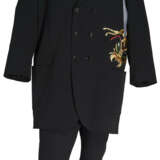AN EMBROIDERED BLACK WOOL OVERCOAT - photo 1