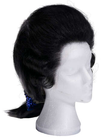 A SILVER STREAKED BLACK WIG - photo 1