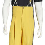 A PAIR OF YELLOW CREPE HIGH-WAISTED TROUSERS, SUSPENDERS, AND A HAT - фото 2
