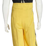 A PAIR OF YELLOW CREPE HIGH-WAISTED TROUSERS, SUSPENDERS, AND A HAT - photo 3