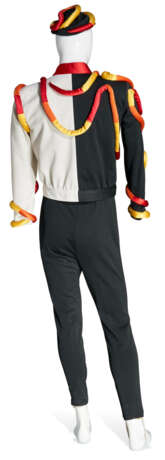 A BLACK AND WHITE JERSEY JACKET, TROUSERS, AND CAP - фото 2