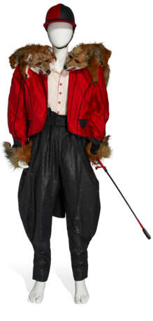 A RED AND BLACK DUPION 'FOX HUNT' SUIT - photo 1