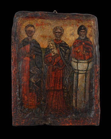 Ikone mit drei Heiligen. - photo 3
