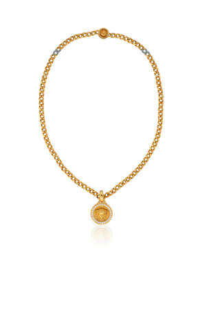 VERSACE DIAMOND AND GOLD PENDANT-NECKLACE - фото 1
