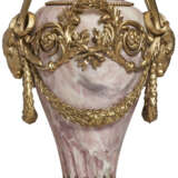 A PAIR OF FRENCH ORMOLU-MOUNTED BR&#200;CHE VIOLETTE MARBLE VASES AND COVERS - фото 7