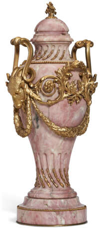 A PAIR OF FRENCH ORMOLU-MOUNTED BR&#200;CHE VIOLETTE MARBLE VASES AND COVERS - photo 12