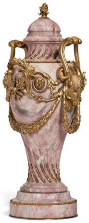 A PAIR OF FRENCH ORMOLU-MOUNTED BR&#200;CHE VIOLETTE MARBLE VASES AND COVERS - photo 14