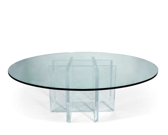 AN ACRYLIC AND GLASS CIRCULAR DINING-TABLE - photo 1