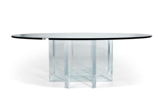 AN ACRYLIC AND GLASS CIRCULAR DINING-TABLE - photo 2