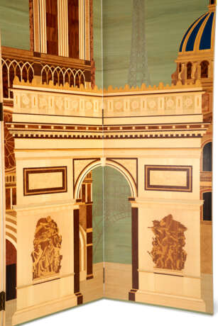A SYCAMORE, BURR ASH AND MARQUETRY FOUR-FOLD PARISIAN ARCHITECTURAL SCREEN - photo 5