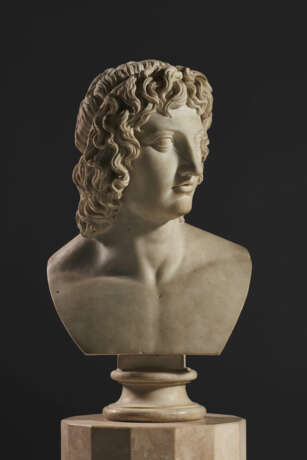 A WHITE MARBLE BUST OF VIRGIL - photo 1
