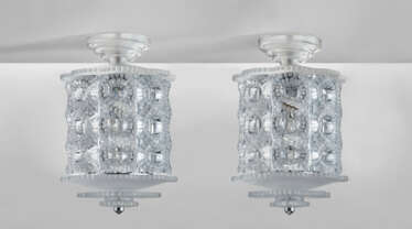 A PAIR OF LALIQUE GLASS &#39;SEVILLE&#39; CEILING LIGHTS
