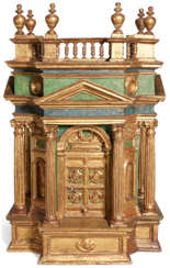 AN ITALIAN GILTWOOD AND POLYCHROME-PAINTED ARCHITECTURAL MODEL