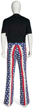 A PAIR OF PRINTED `STARS AND STRIPES` DENIM TROUSERS - photo 2
