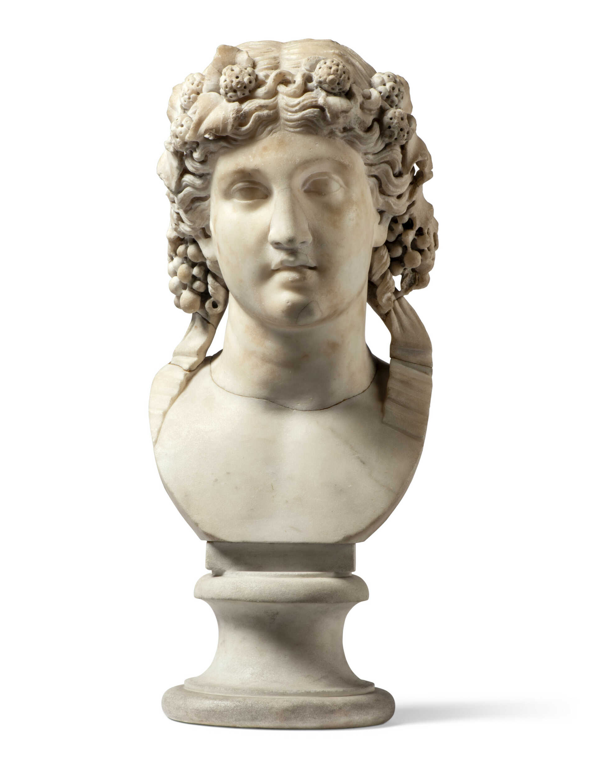 A ROMAN MARBLE HEAD OF BACCHUS