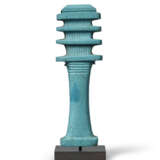 AN EGYPTIAN TURQUOISE FAIENCE DJED PILLAR - photo 1