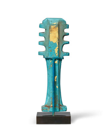 AN EGYPTIAN TURQUOISE FAIENCE DJED PILLAR - фото 3