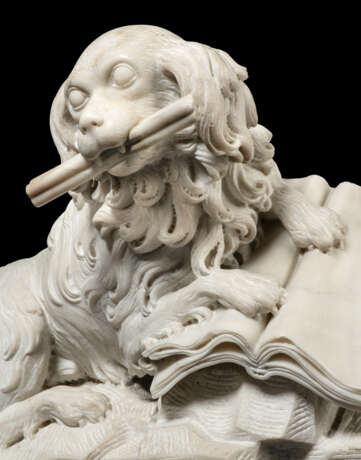 AN ITALIAN WHITE MARBLE MODEL OF A SPANIEL, PERHAPS REPRESENTING `FIDELITY` - фото 4