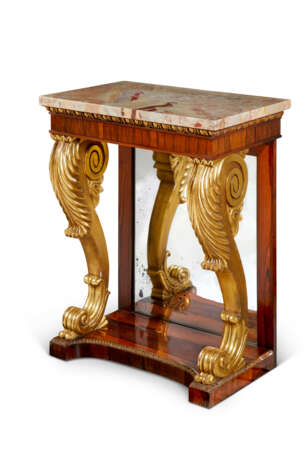 A GEORGE IV PARCEL-GILT, BRAZILIAN ROSEWOOD CONSOLE TABLE - фото 1