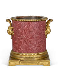 A FRENCH ORMOLU-MOUNTED IMPERIAL PORPHYRY CACHE-POT