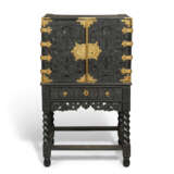 AN INDIAN BRASS-MOUNTED EBONY CABINET-ON-STAND - photo 1