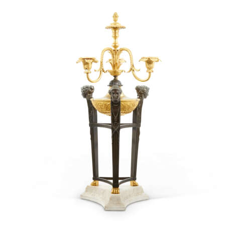 A GEORGE III GILT AND PATINATED-BRONZE CANDELABRUM - фото 1