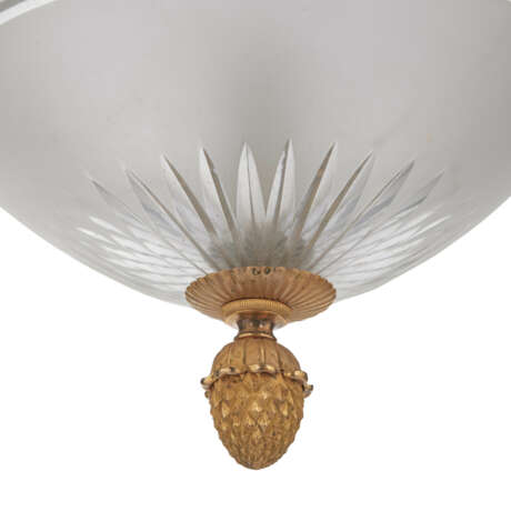 A SWEDISH GILT-BRONZE-MOUNTED CUT AND FROSTED-GLASS HANGING LAMP - photo 2
