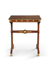 A GEORGE IV ORMOLU-MOUNTED AMBOYNA CENTRE TABLE