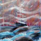 Трехмачтовая Шхуна Canvas on the subframe Acrylic paint Expressionism Marine art Russia 2022 - photo 1
