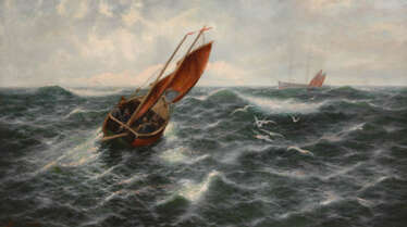 Marinemaler Ende 19. Jahrhundert: Schiffe auf o