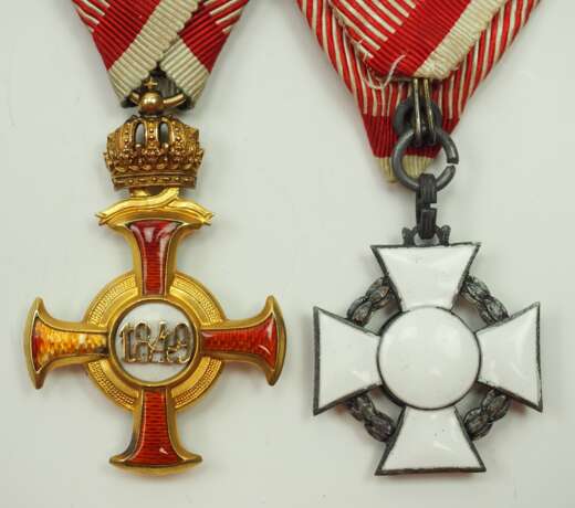 Österreich: Militär-Verdienstkreuz und Franz Joseph Kreuz in Gold mit Krone. - Foto 3